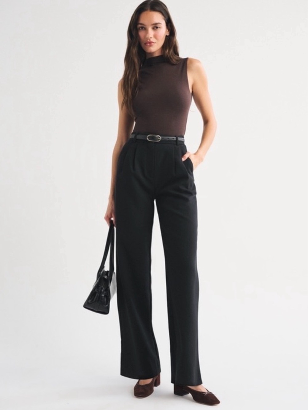 Abercrombie A&F Sloane Tailored Wide Leg Pant LONG SIZE - 28L, 6L